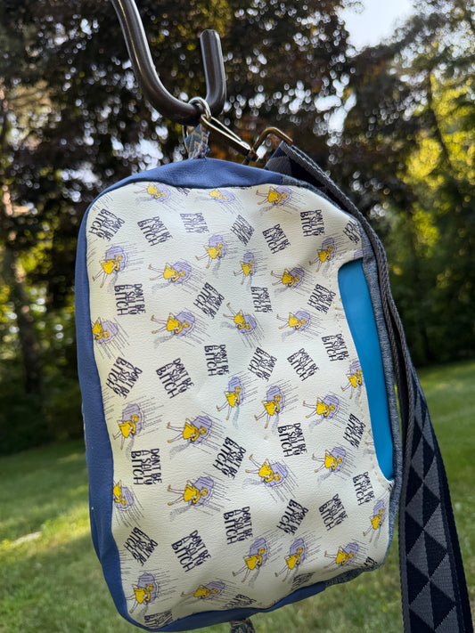 Kandu Trio Crossbody/handbag-Don’t be a salty Bitch vinyl, faux Jean vinyl and wpc inner