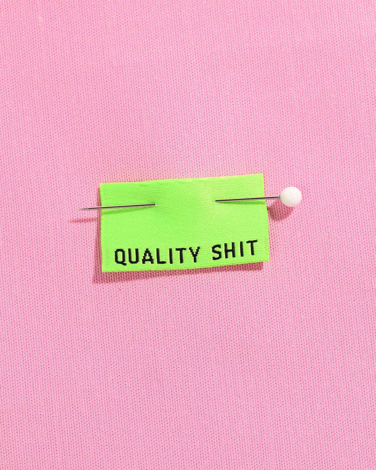 Quality Shit Woven Labels (Neon) | 6 labels per pack