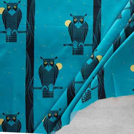Moon Owl Canvas - Birch Fabrics