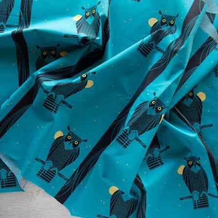 Moon Owl Canvas - Birch Fabrics
