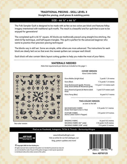 Folk Sampler The Complete Quilt Project | Paper Pattern | Art East Quilting Co.