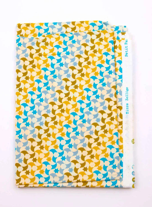Petit Pan Zellige blue printed cotton
