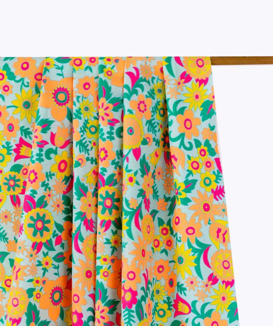 Petit Pan Printed cotton Hippie azure