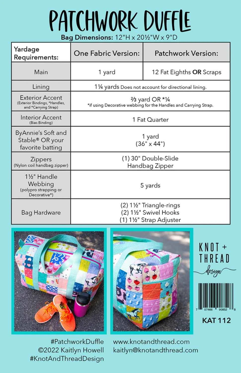 Patchwork Duffle 2.0- pattern