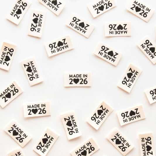 Made in 2026 Organic Cotton Endfold Sewing Labels