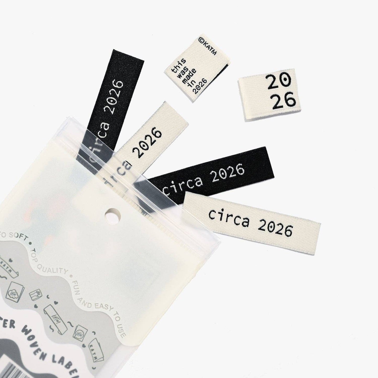 Circa 2026 Woven Labels | 6 labels per pack