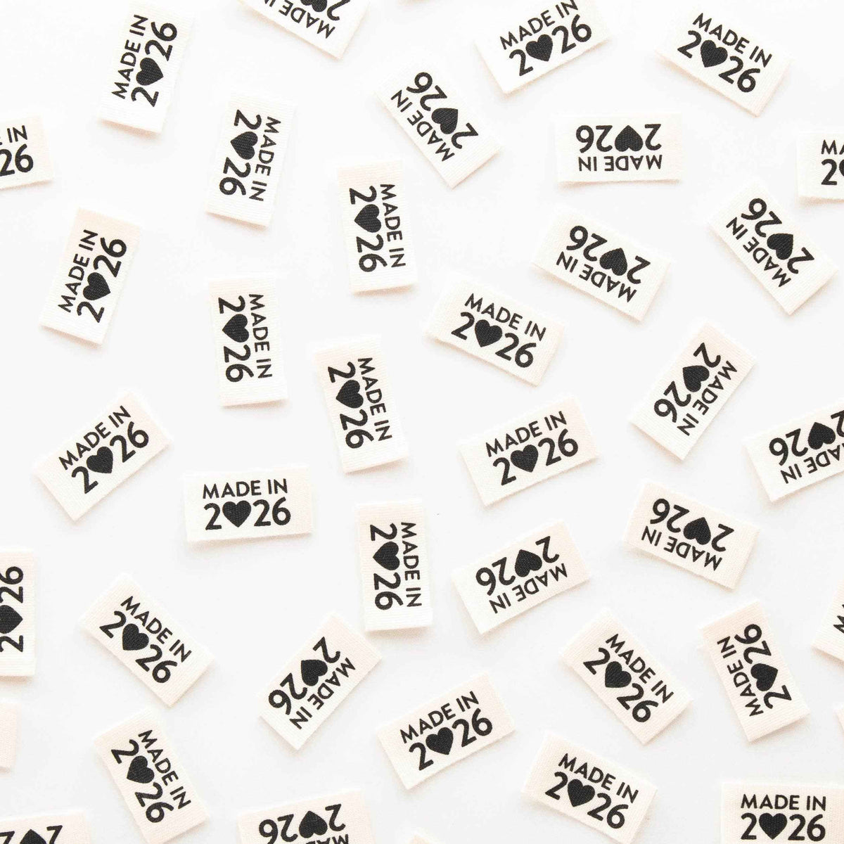 Made in 2026 Organic Cotton Endfold Sewing Labels