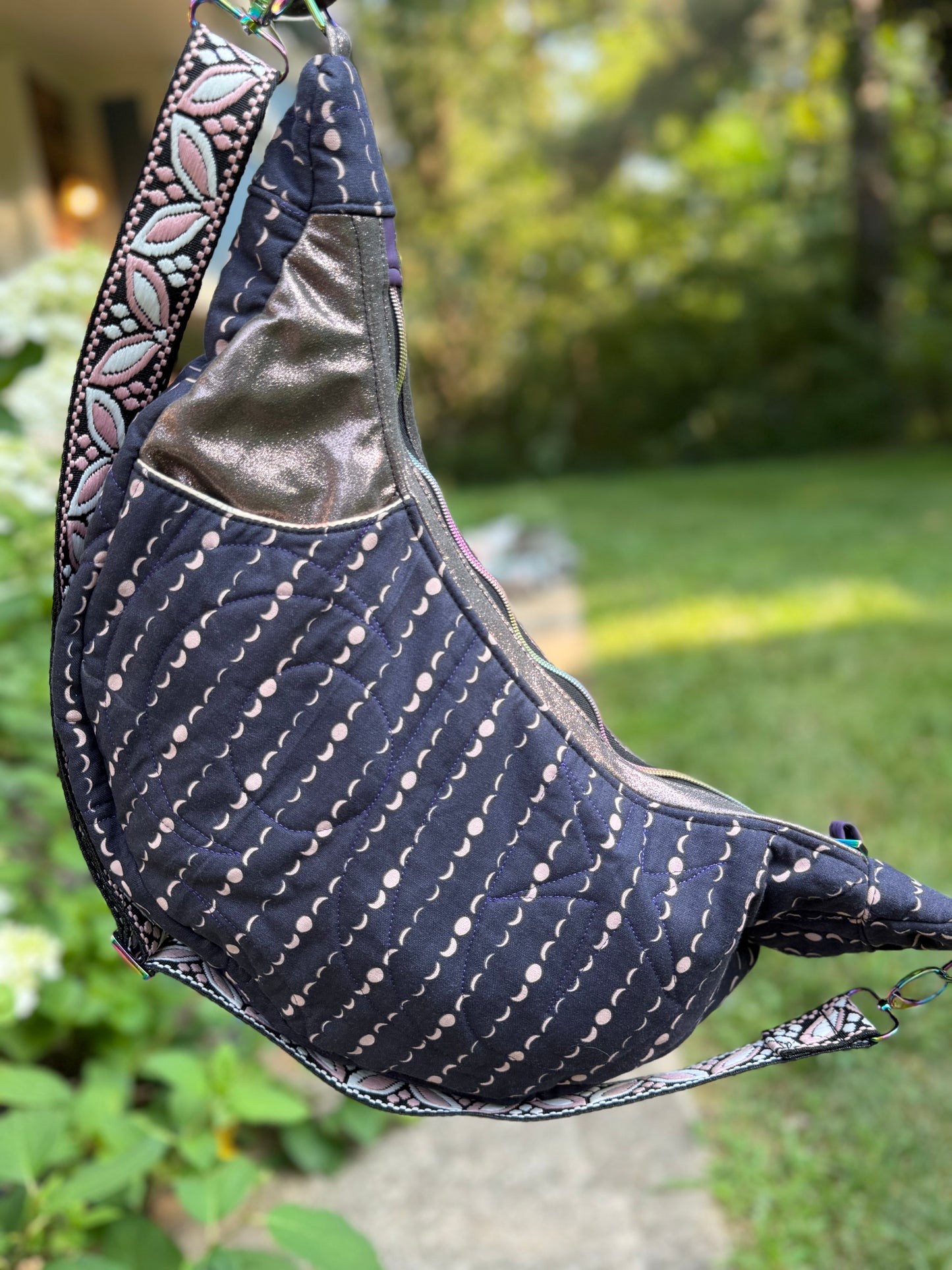 Kandu Crescent-canvas and faux leather outer cotton inner