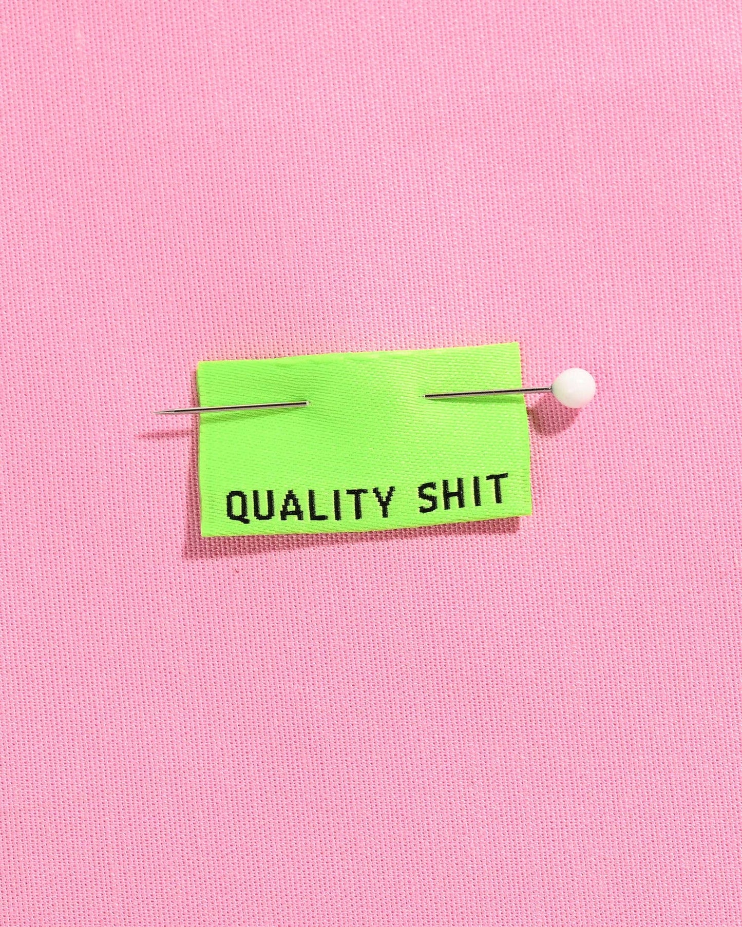 Quality Shit Woven Labels (Neon) | 6 labels per pack