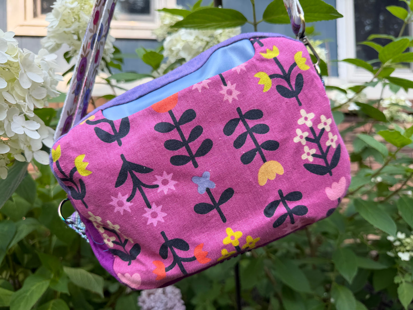 Kandu Trio Crossbody/handbag-  floral Ruby star canvas and cotton outer/ wpc inner