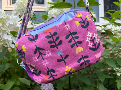 Kandu Trio Crossbody/handbag-  floral Ruby star canvas and cotton outer/ wpc inner