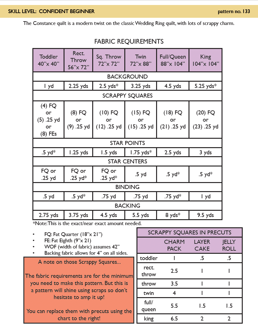 Constance Quilt Pattern | Paper Pattern