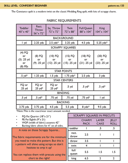 Constance Quilt Pattern | Paper Pattern