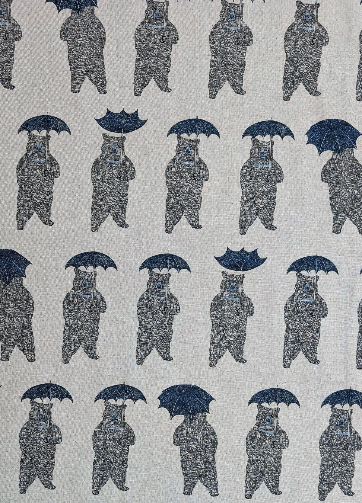 Koizumi Bears with Umbrellas |Dusty Blue with Navy Canvas