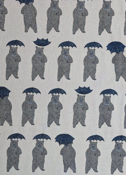 Koizumi Bears with Umbrellas |Dusty Blue with Navy Canvas