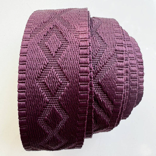 Merlot Wine Jacquard Webbing 1.5" Premium Woven Strap