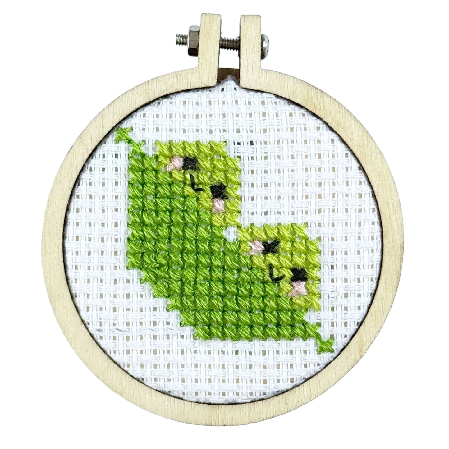 Mini Matchbox Kits - We're Like Two Peas in a Pod! Mini Matchbox Cross Stitch Kit