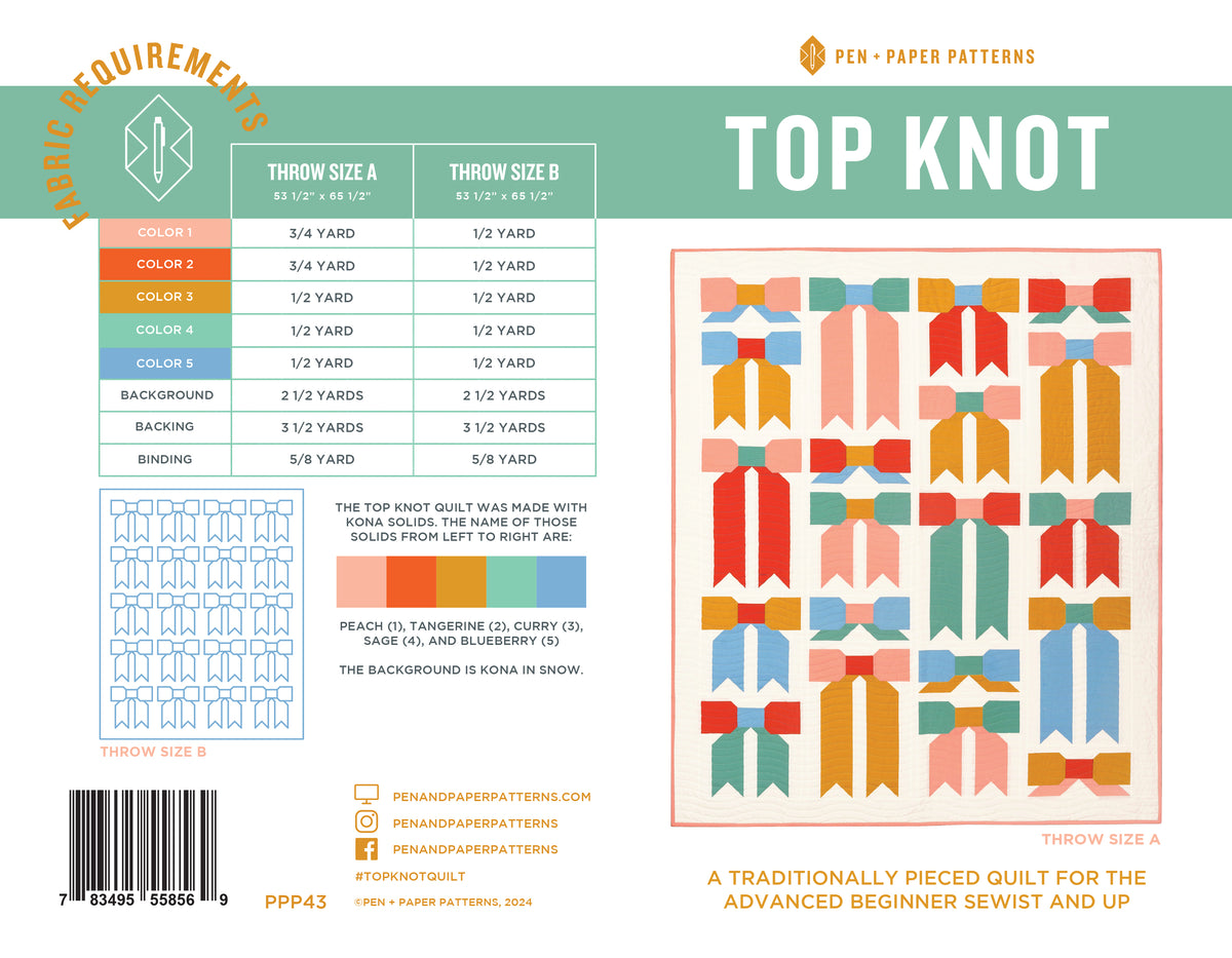 Pen and Paper | Top Knot Quilt Pattern