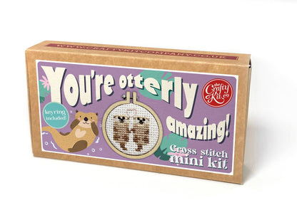 Mini Matchbox Kits - You're Otterly Amazing! Mini Matchbox Cross Stitch Kit