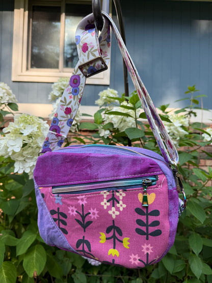 Kandu Trio Crossbody/handbag-  floral Ruby star canvas and cotton outer/ wpc inner