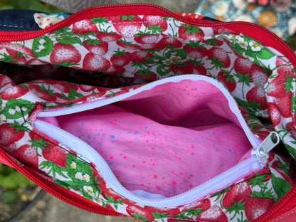 Kandu Crescent-oh look a strawberry Ruby star canvas and faux suede outer cotton inside