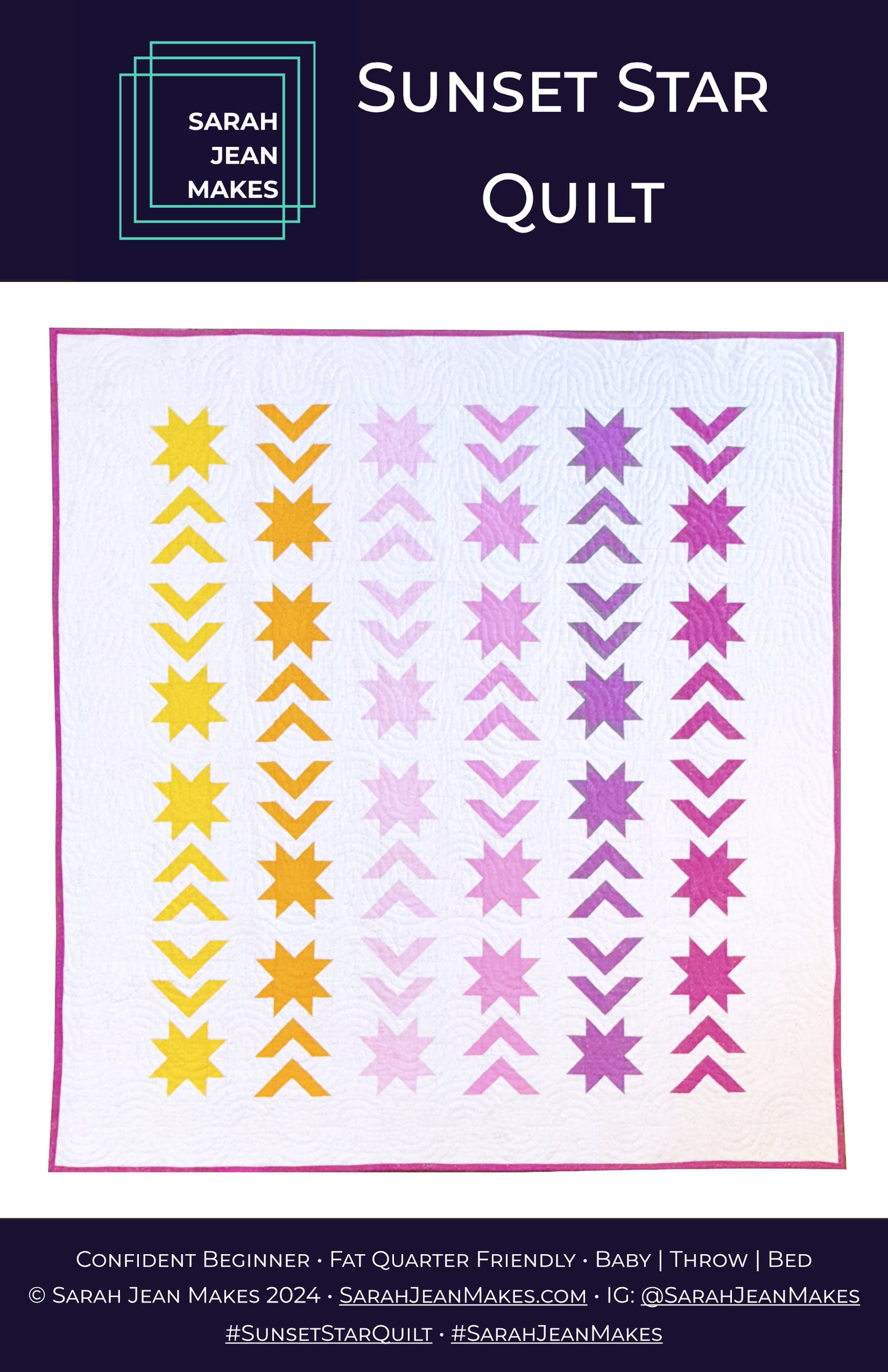 Sunset Star Quilt-Printed Pattern