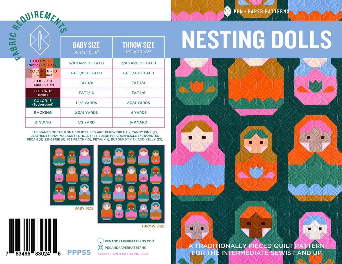 Pen and Paper | Nesting Dolls Quilt Pattern