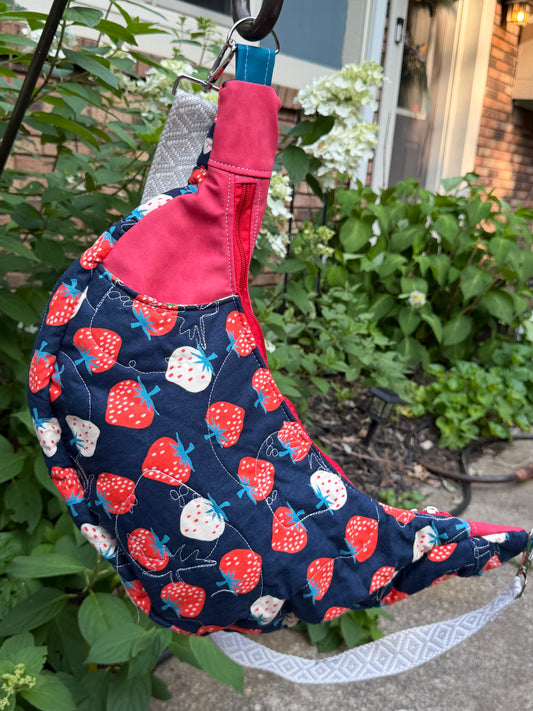 Kandu Crescent-oh look a strawberry Ruby star canvas and faux suede outer cotton inside
