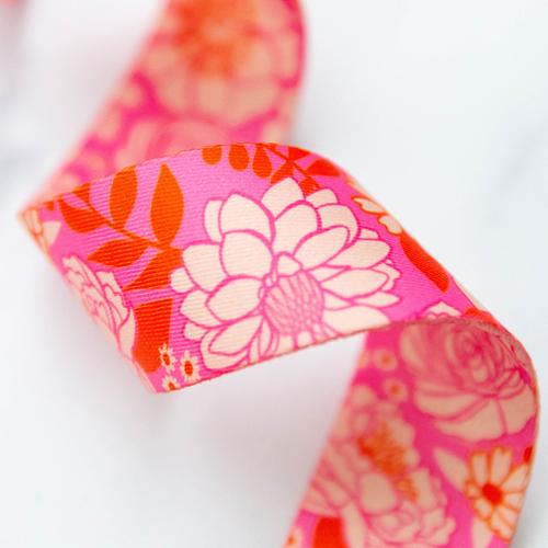 Webbing 1.5" Vintage Floral-sold by the yard