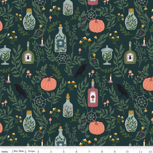 Apothecary Main Deep Teal by Amber Elliot of Alderwood Studio
