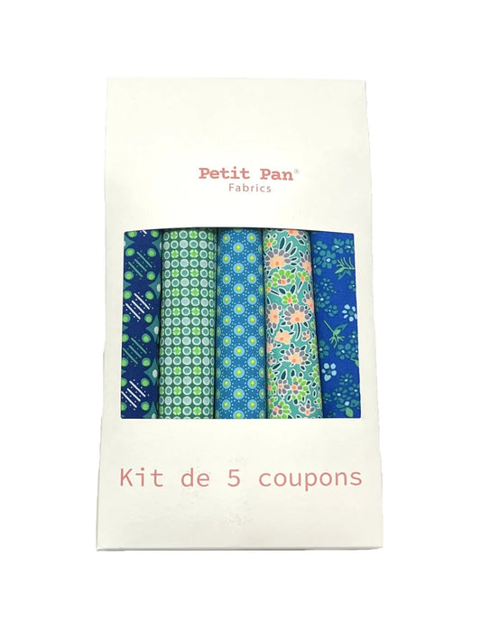 Petit Pan | Kit of 5 cotton poplin fabric coupons Zazen Outremer