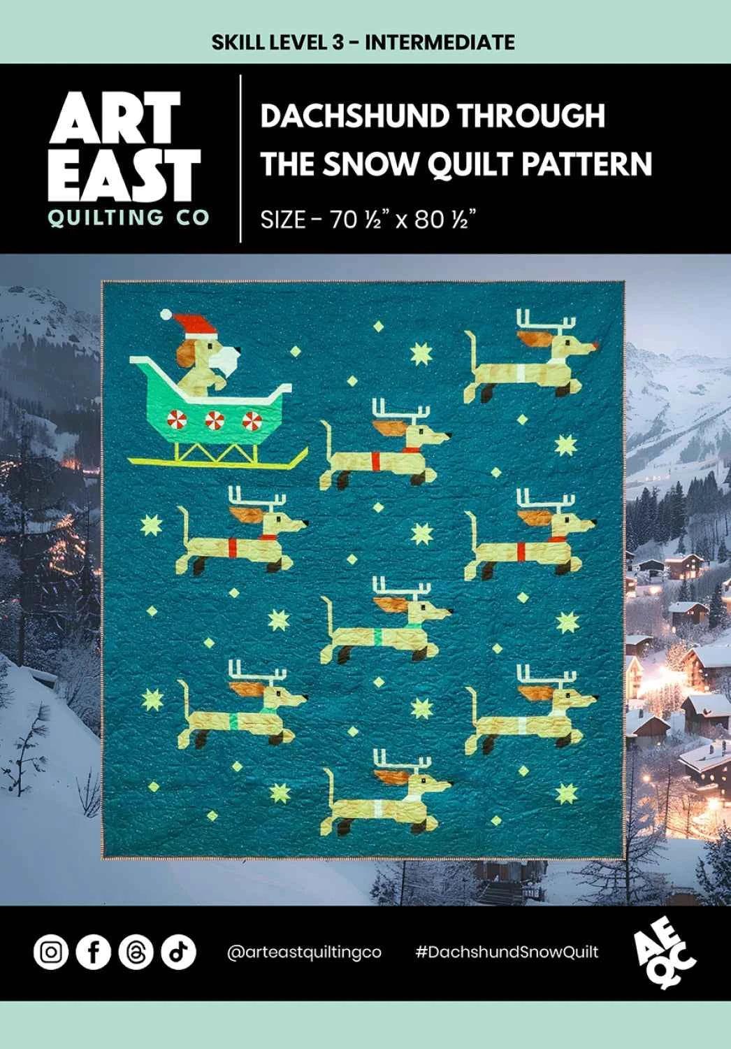 Dachshund Through the Snow | Paper Pattern | Art East Quilting Co.