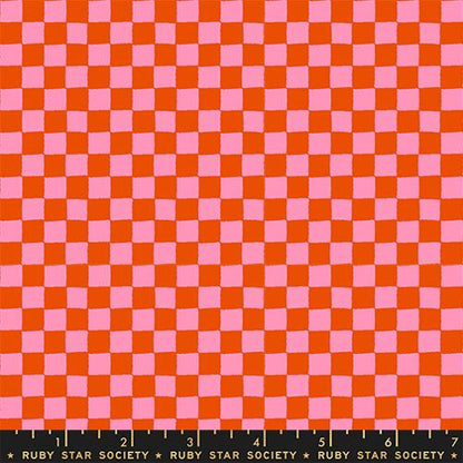 Ruby Star Society | 1-800-Calico | Block Print Checks Warm Red