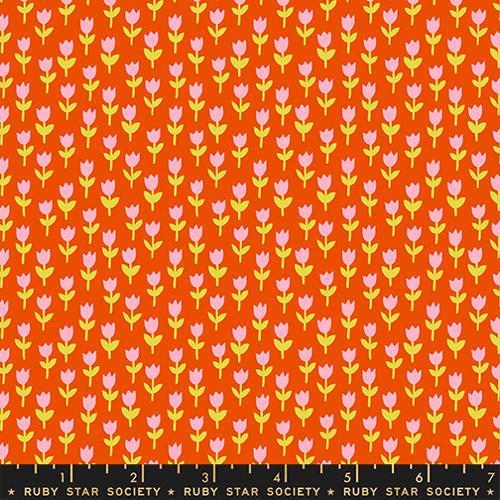 Ruby Star Society | 1-800-Calico | Tulips 30's and Retro Floral Blender Warm Red