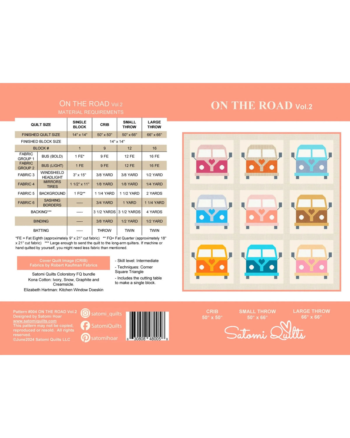 Satomi Quilts | On the Road Vol 2 Quilt Pattern