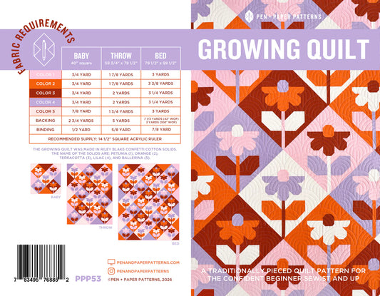 Growing Quilt-Pen and Paper Printed Pattern