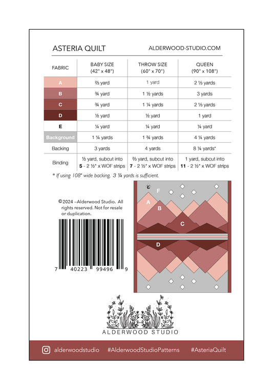 Asteria Quilt Pattern-Alderwood Studios