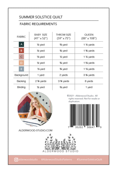 Summer Solstice Quilt Pattern-Alderwood Studios