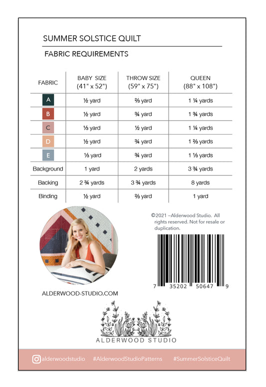 Summer Solstice Quilt Pattern-Alderwood Studios