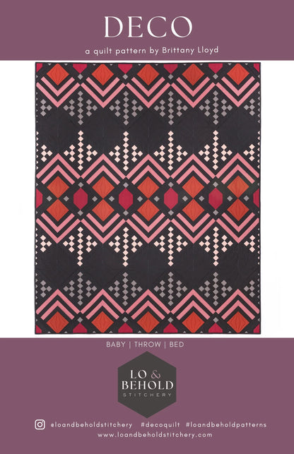 Deco Quilt Pattern-Lo & Behold Stitchery-Printed Pattern