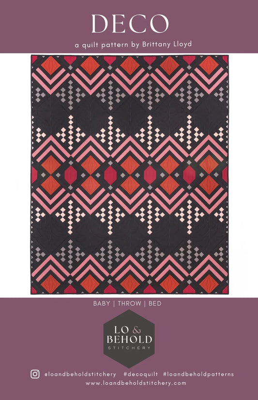 Deco Quilt Pattern-Lo & Behold Stitchery-Printed Pattern