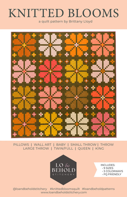Knitted Blooms-Lo & Behold Stitchery-Printed Pattern
