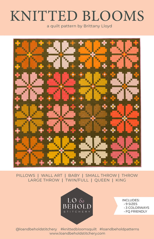 Knitted Blooms-Lo & Behold Stitchery-Printed Pattern