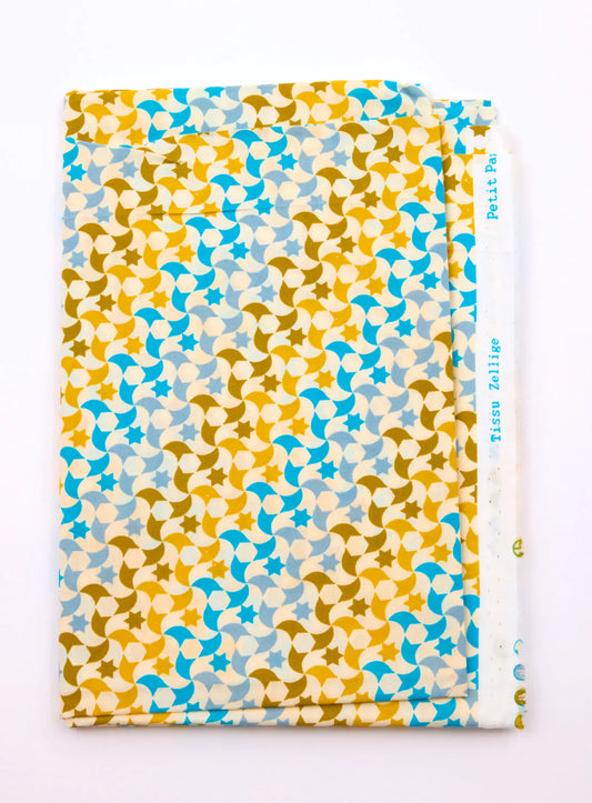 Petit Pan Zellige blue printed cotton
