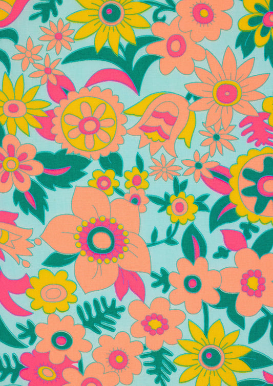 Petit Pan Printed cotton Hippie azure
