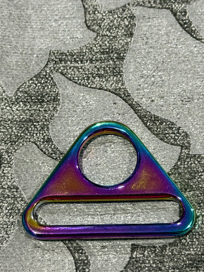 Triangle D-Ring Rainbow 1.5 inch (38mm) 2 pack