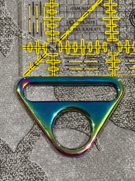 Triangle D-Ring Rainbow 1.5 inch (38mm) 2 pack