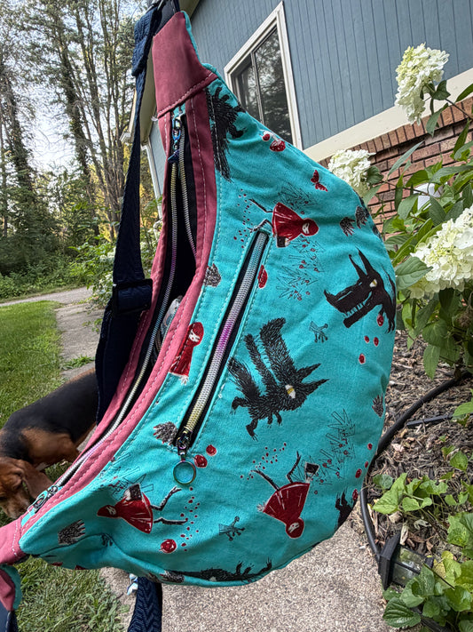 Kandu Crescent bag-red riding hood Japanese canvas