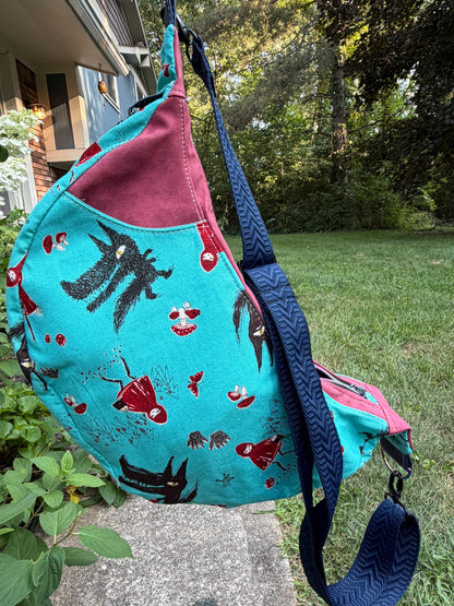 Kandu Crescent bag-red riding hood Japanese canvas