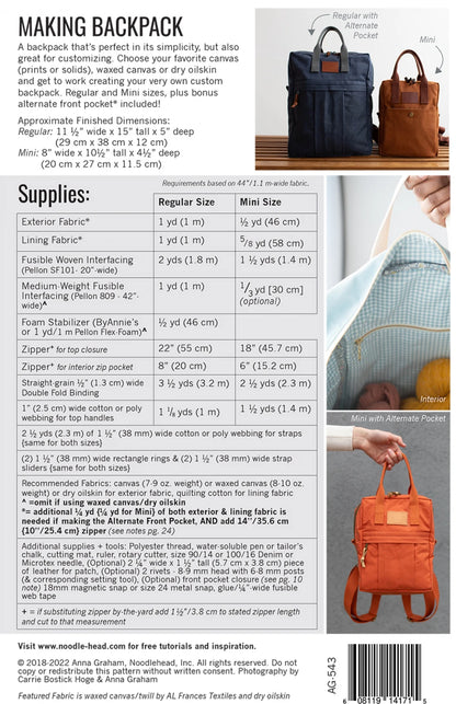 Making Backpack-paper pattern